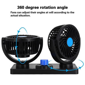 VENTILADOR DOBLE PARA AUTO 360°