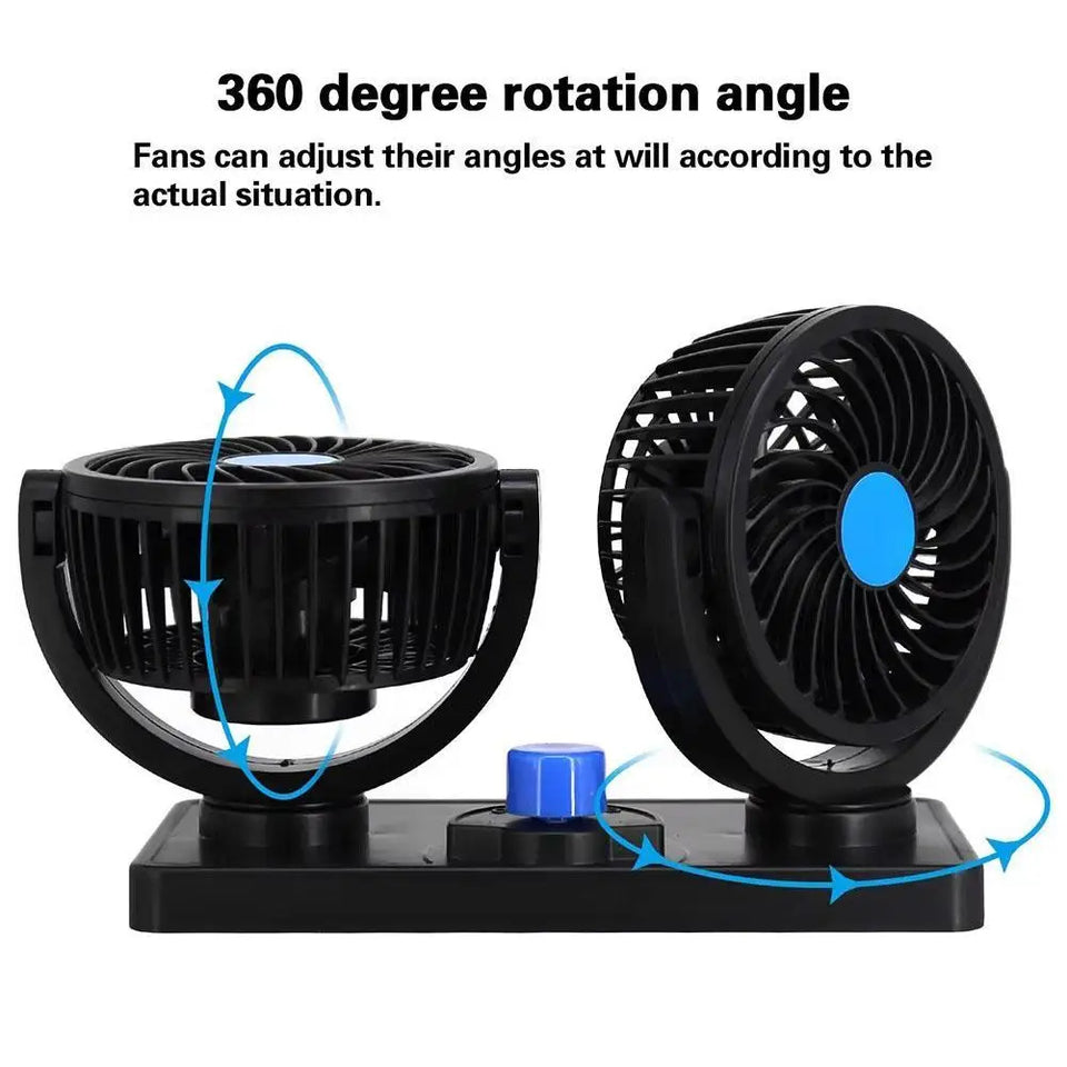 VENTILADOR DOBLE PARA AUTO 360°