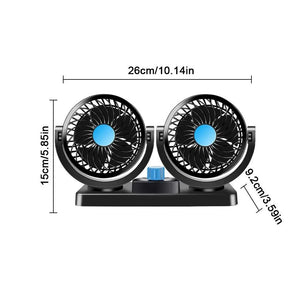 VENTILADOR DOBLE PARA AUTO 360°